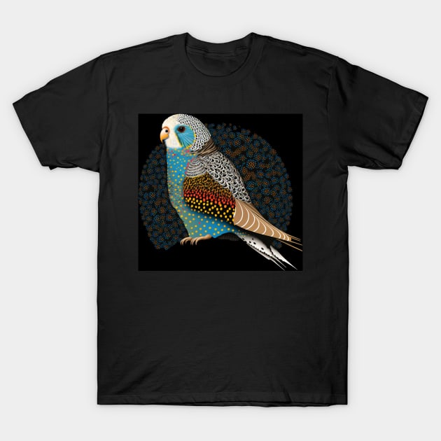 Aboriginal Art Inspired Bird a digital dot art painting T-Shirt by Mimeographics